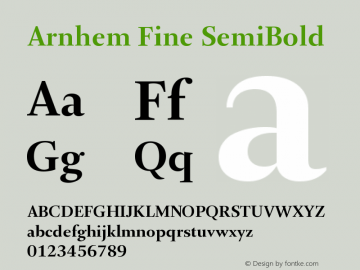 ArnhemFine-SemiBold Version 1.003; build 0001 Font Sample