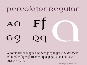 Percolator Regular Version 1.000;PS 1.000;hotconv 1.0.38 Font Sample