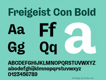 Freigeist Con Bold Version 1.000;hotconv 1.0.109;makeotfexe 2.5.65596 Font Sample