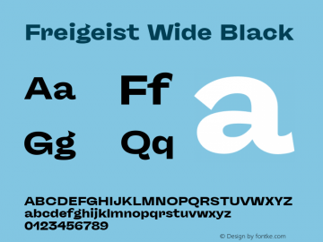 Freigeist Wide Black Version 1.000;hotconv 1.0.109;makeotfexe 2.5.65596 Font Sample