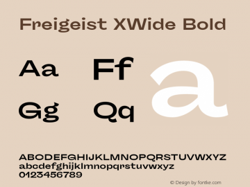 Freigeist XWide Bold Version 1.000;hotconv 1.0.109;makeotfexe 2.5.65596 Font Sample