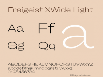 Freigeist XWide Light Version 1.000;hotconv 1.0.109;makeotfexe 2.5.65596 Font Sample