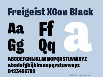 Freigeist XCon Black Version 1.000;hotconv 1.0.109;makeotfexe 2.5.65596 Font Sample