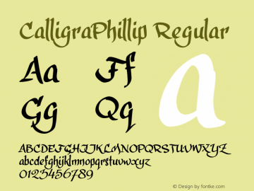 CalligraPhillip Version 1.00 Font Sample