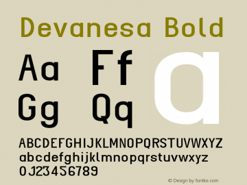 Devanesa Bold Version 1.000;hotconv 1.0.109;makeotfexe 2.5.65596 Font Sample
