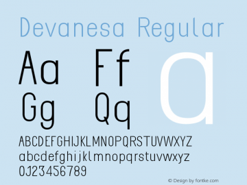 Devanesa Version 1.000 Font Sample