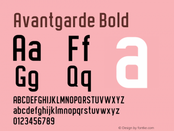 Avantgarde Bold Version 1.002;Fontself Maker 3.3.0图片样张