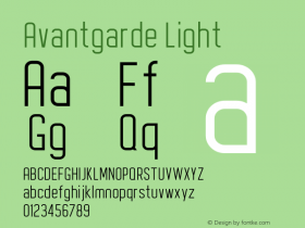 Avantgarde Light Version 1.002;Fontself Maker 3.3.0 Font Sample