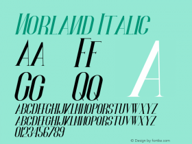 Norland Italic Version 1.00;July 6, 2020;FontCreator 12.0.0.2546 64-bit Font Sample