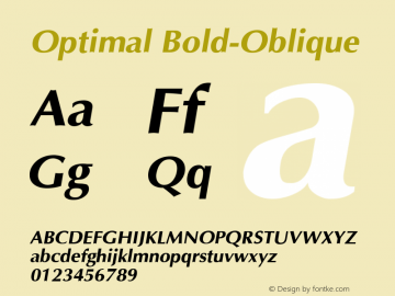 Optimal Bold-Oblique 1.0 Tue Sep 20 14:57:41 1994图片样张