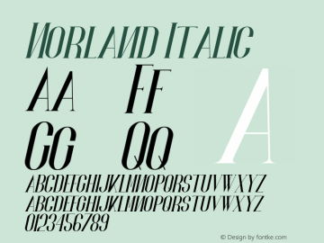 Norland Italic Version 1.00;July 6, 2020;FontCreator 12.0.0.2546 64-bit图片样张