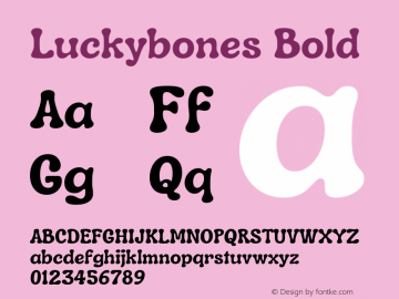 Luckybones Bold Version 1.000 Font Sample