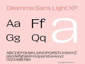 Dilemma Sans Light XP Version 1.000 Font Sample