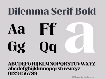 Dilemma Serif Bold Version 1.000图片样张