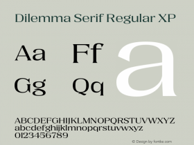 Dilemma Serif Regular XP Version 1.000 Font Sample