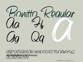 Bonitto Version 1.00;July 7, 2020;FontCreator 12.0.0.2525 64-bit图片样张