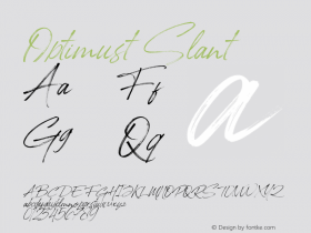 Optimust Slant Version 1.00;July 6, 2020;FontCreator 12.0.0.2525 64-bit图片样张