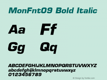 MonFnt09 Bold Italic 001.001图片样张