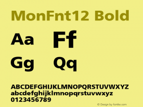 MonFnt12 Bold Version 1.00图片样张