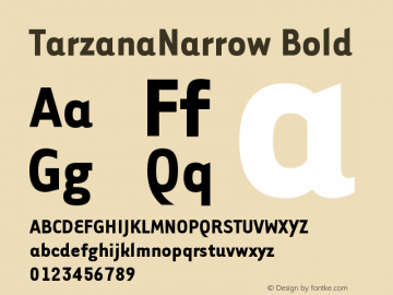 TarzanaNarrow Bold Version 001.000 Font Sample