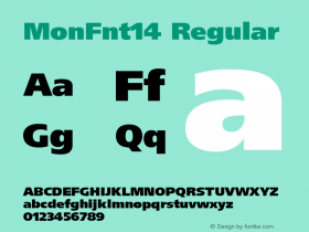 MonFnt14 Version 1.0 Font Sample