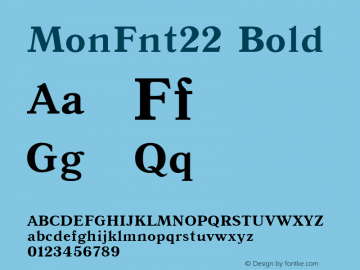 MonFnt22 Bold Version 1.0图片样张