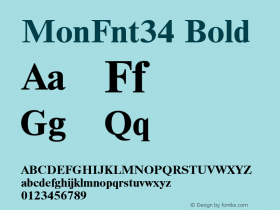 MonFnt34 Bold 1.100.000 Font Sample