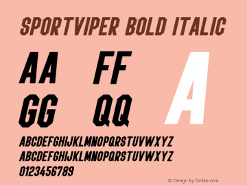 SPORTVIPER Bold Italic Version 1.00;July 14, 2020;FontCreator 11.5.0.2422 64-bit图片样张