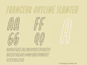 Franceur-OutlineSlanted Version 1.001;Fontself Maker 3.5.1 Font Sample