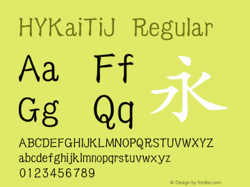 HYKaiTiJ 2002-1.0 Font Sample