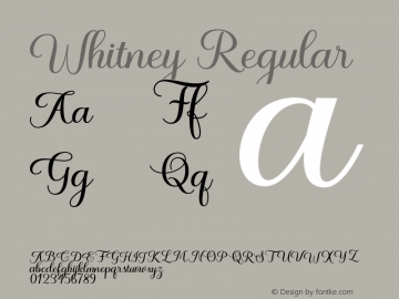 Whitney Version 1.000 Font Sample