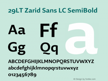 29LT Zarid Sans LC SemiBold Version 1.001图片样张