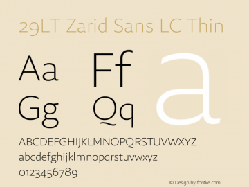 29LT Zarid Sans LC Thin Version 1.001图片样张