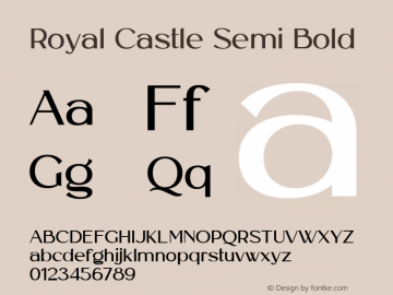 Royal Castle Semi Bold Version 1.000 Font Sample