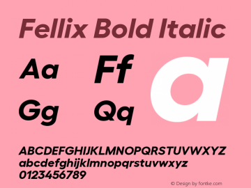 Fellix-BoldItalic Version 1.006图片样张