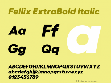 Fellix-ExtraBoldItalic Version 1.006图片样张