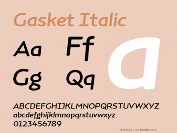Gasket-Italic Version 1.000图片样张