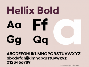 Hellix-Bold Version 1.005 Font Sample