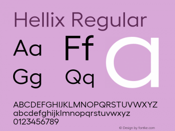 Hellix-Regular Version 1.005 Font Sample