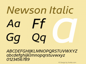 Newson-Italic Version 1.0 Font Sample