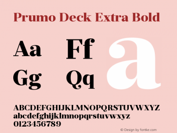 PrumoDeck-ExtraBold Version 1.001 Font Sample