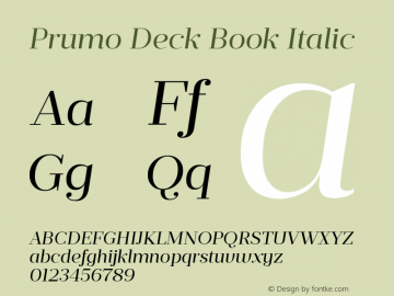 PrumoDeck-BookItalic Version 1.001图片样张