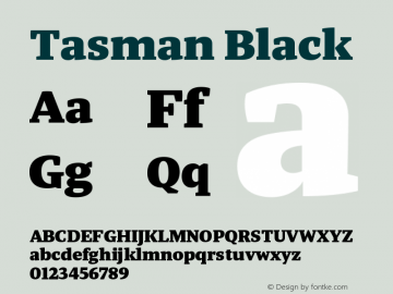 Tasman-Black Version 2.100 Font Sample