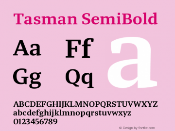 Tasman-SemiBold Version 2.100 Font Sample