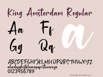 King Amsterdam Version 1.00;July 16, 2020;FontCreator 11.5.0.2430 64-bit Font Sample