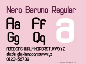 Nero Baruno Version 1.00;April 2, 2020;FontCreator 11.5.0.2427 32-bit Font Sample