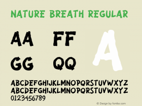 Nature Breath Version 1.00;July 9, 2020;FontCreator 11.0.0.2365 64-bit图片样张