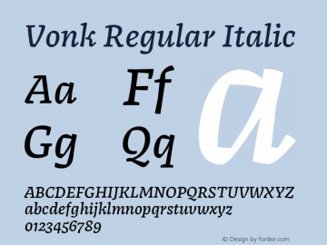 Vonk-Italic Version 1.001 | wf-rip DC20181020 Font Sample