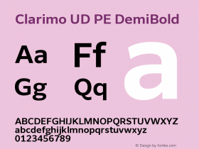 ClarimoUDPE-DemiBold Version 1.000 | wf-rip DC20180625 Font Sample