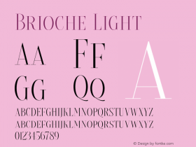 Brioche-Light Version 1.000 Font Sample
